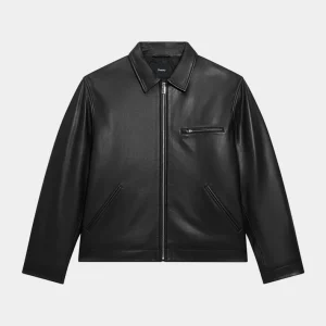 Men's Black Work Wear Leather Jacket