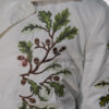 Saltburn Oliver Quick Green Leaf Embroidery White Jacket