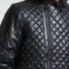 padded leather jacket diamond quilted