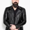 Quilted Leather Moto Jacket Mens - Image 7
