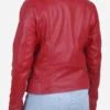 Women's Red Leather Jacket - Image 4