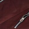 Mens Burgundy Color Biker Style Leather Jacket - Image 5