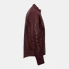 Mens Burgundy Color Biker Style Leather Jacket