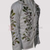 Saltburn Oliver Quick Green Leaf Embroidery White Jacket