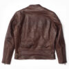 Brown Cafe Racer Leather Jacket for Mens