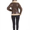 Women B3 Shearling Brown Leather Jacket - Image 2