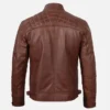 slim fit brown leather jacket for men