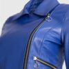 Womens Cropped Leather Jacket with Studs - Image 2