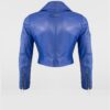 Womens Cropped Leather Jacket with Studs - Image 5