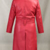 Rita Ora Long Red Leather Jacket Women - Image 7