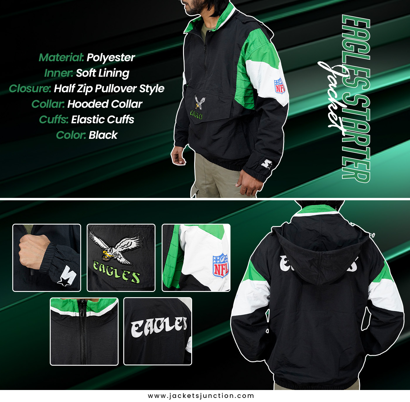Eagles Starter Jacket 6 starter eagles pullover jacket