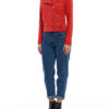 Women's Red Suede Leather Motor Jacket - Image 2