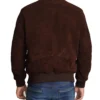 Dark Brown Suede Bomber Jacket Mens