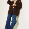 Brown Embroidered Cardigan