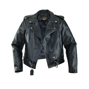 Womens Cafe Racer Leather Biker Jacket Black Cross Zipper