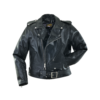 Womens Cafe Racer Leather Biker Jacket Black Cross Zipper
