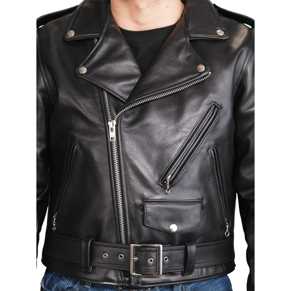 Womens Cafe Racer Leather Biker Jacket Black Cross Zipper