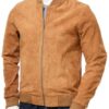 Men's Suede Leather Bomber Jacket