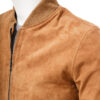 Men's Suede Leather Bomber Jacket