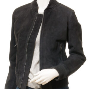 Black Suede Leather Jacket Women's