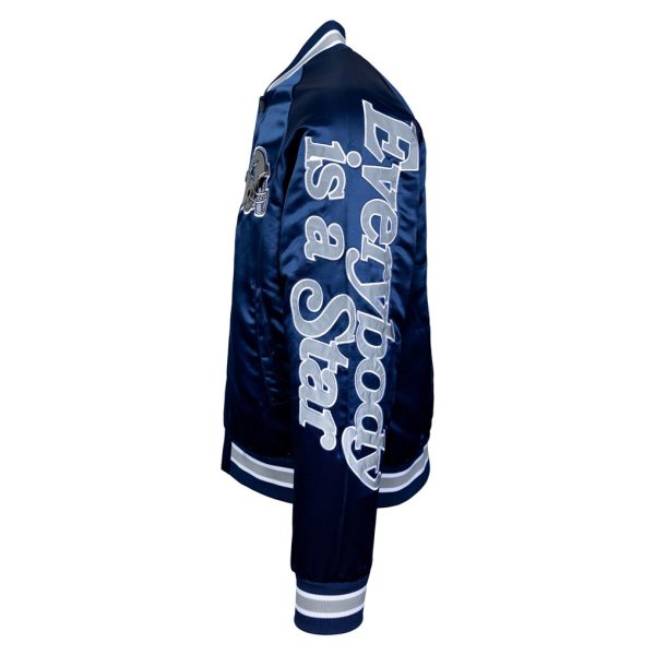 By Way of Dallas Cowboys Reflective Star Satin Varsity Jacket - Image 4