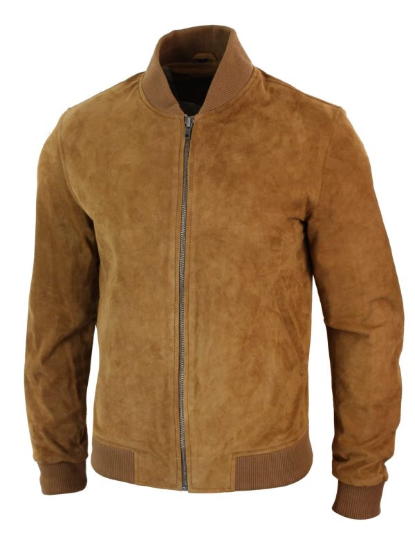 Mens Brown Classic Suede Leather Blazer - Image 5