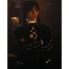 wednesday jenna ortega black bomber jacket