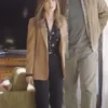 Windfall Lily Collins Brown Coat - Image 2