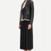 Womens Black Leather Motorcycle Jacket - Image 2