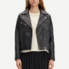 Womens Black Leather Motorcycle Jacket