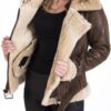 Women B3 Shearling Brown Leather Jacket