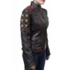 Women's Ox Blood Vintage Cafe Racer Leather Jacket