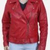 Women's Red Leather Jacket