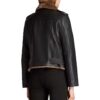 Women's Brown Leather Motorcycle Shearling Jacket