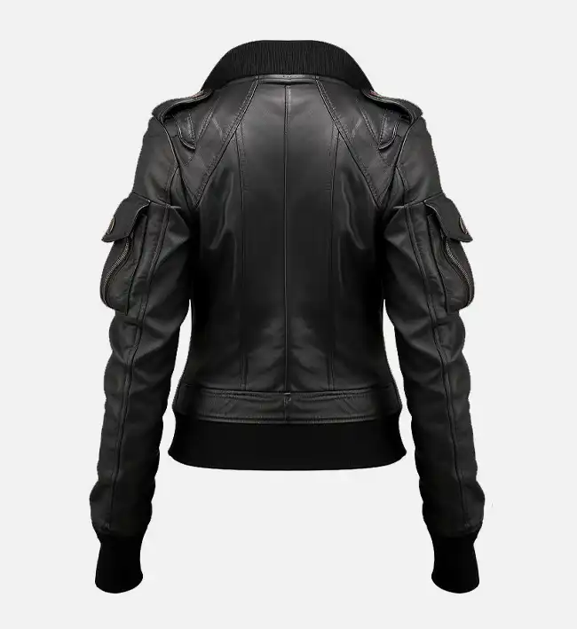 ジャケット・アウター REAL leather short bomber jacket Black Men Short Waist Black Genuine Leather Casual Classic Basic
