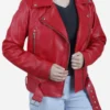 Women's Red Leather Jacket