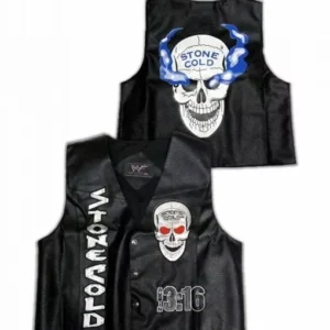 WWE Stone Cold Steve Austin 316 Skull Leather Vest