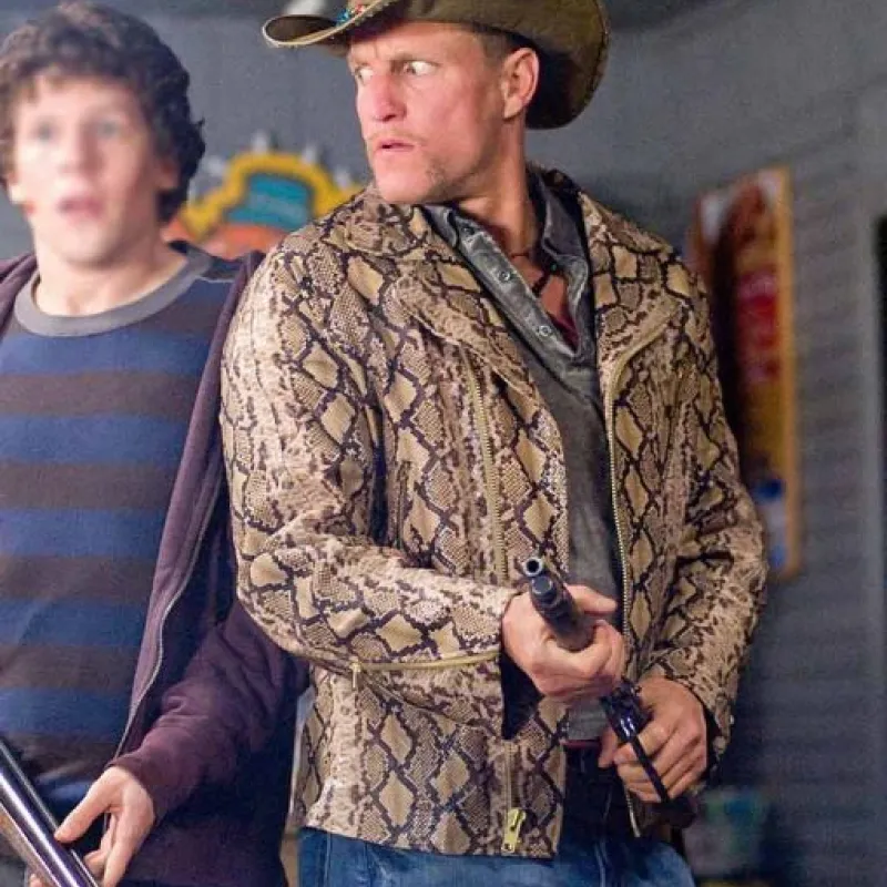 Zombieland Tallahassee Snakeskin Leather Jacket