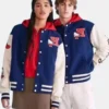 Aeropostale Hello Kitty Blue & White Varsity Jacket