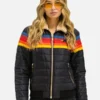 Aviator Nation 4 Stripe Rainbow Jacket Navy