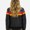 Aviator Nation 4 Stripe Rainbow Puffer Jacket