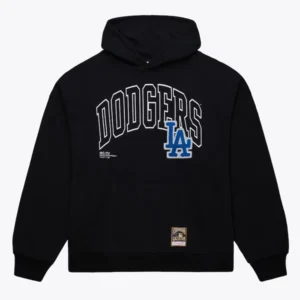 Black Los Angeles Dodgers Logo Over Pullover Hoodie