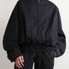 Bottega Veneta Shell Bomber Jacket Black