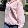 Brandy Christy Zip-Up Hoodie Pink