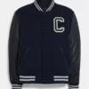 Coach Varsity Jacket With Leather Sleeves