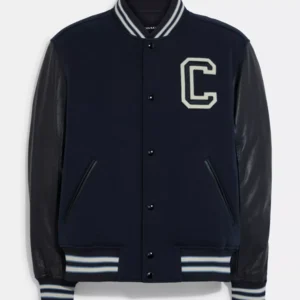 Coach Varsity Jacket With Leather Sleeves