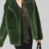 High Potential Kaitlin Olson Green Fur Coat
