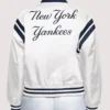 New York Yankees White Satin Varsity Jacket