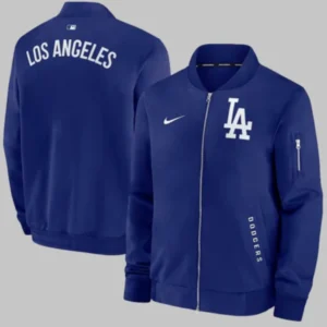 Nike Dodgers Dugout Bomber Jacket Blue