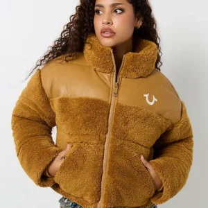 True Religion Embroidered Sherpa Jacket